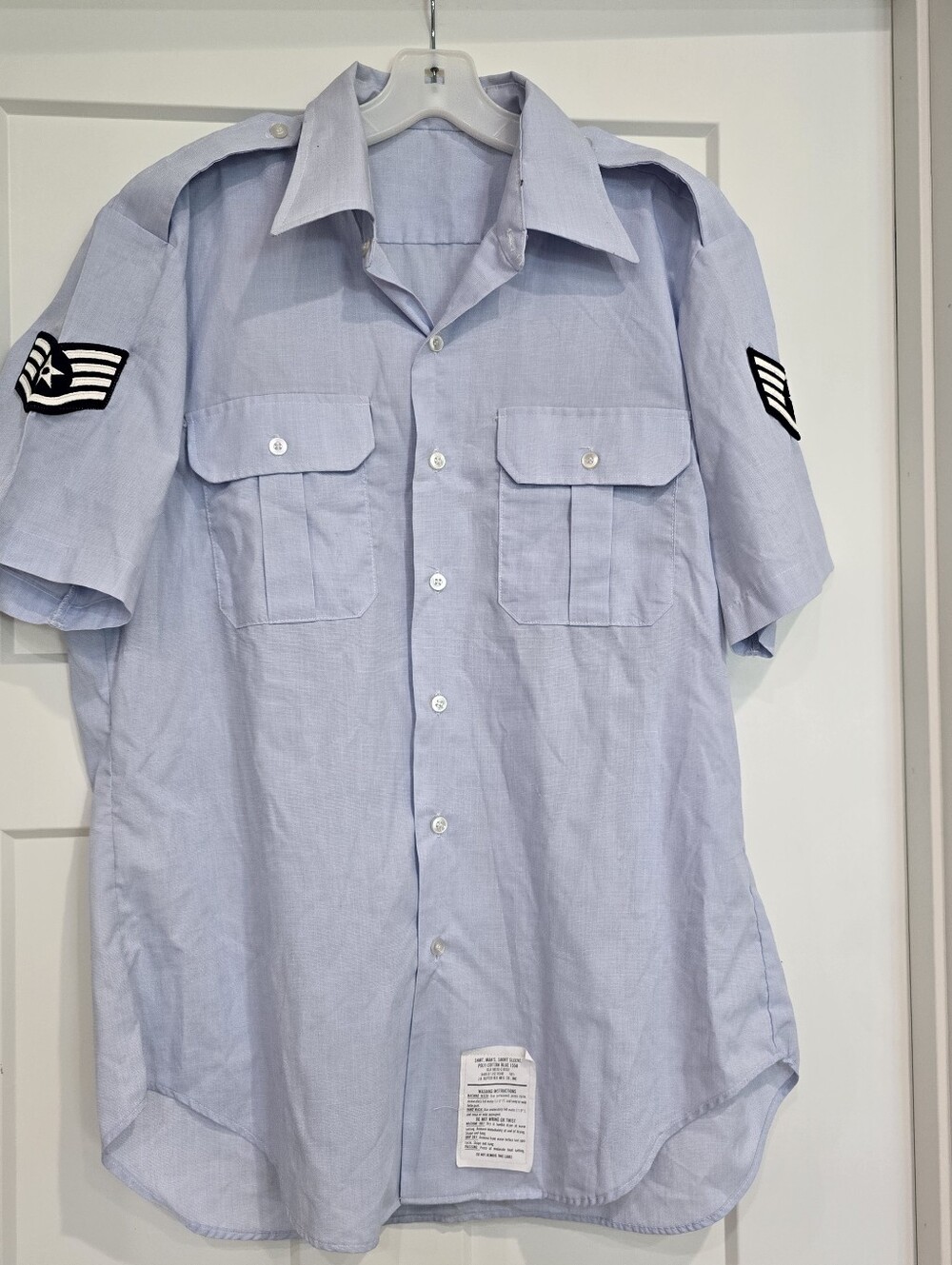 U.S. Air Force Shirt USAF Mens Blue Service 16.5” Neck Formal Uniform Costume